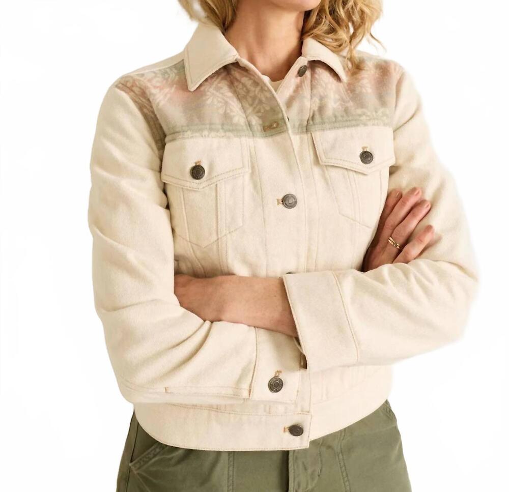 NEW PENDLETON denim trucker jacket in natural laurel grove